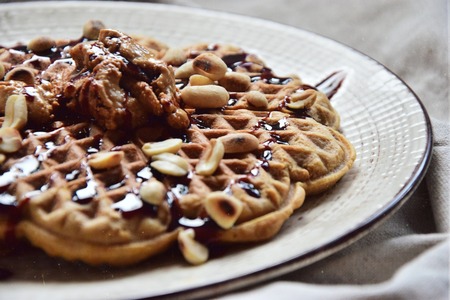 Soft snickers waffles